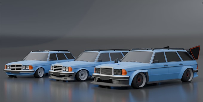 create optimized low poly and mid poly 3d car models for games