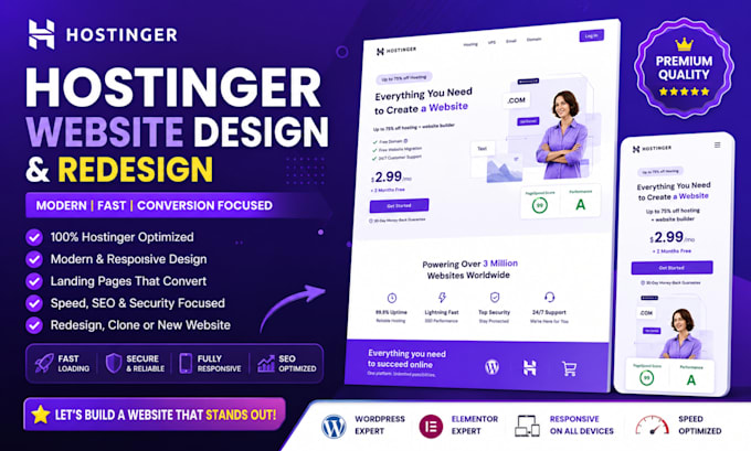 hostinger website design, hostinger website redesign, hostinger wordpress design