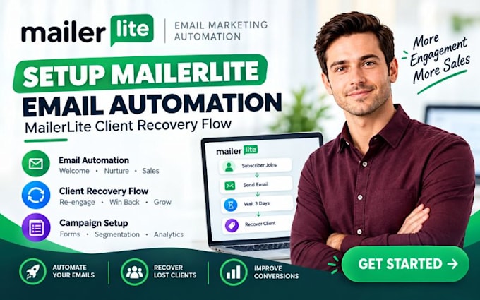 setup mailerlite email automation mailerlite client recovery flow landing page