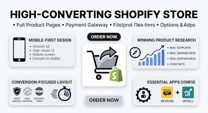 build a professional shopify dropshipping store with winning products