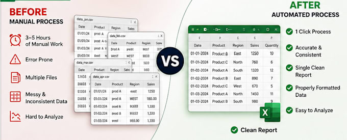 automate excel and CSV reports using python