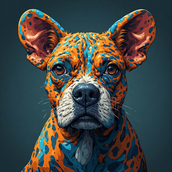create professional animal pop art illustration