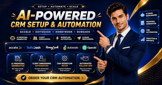 setup b2bcrm accelo suitedash honeybook dubsado ai proposal generator automation
