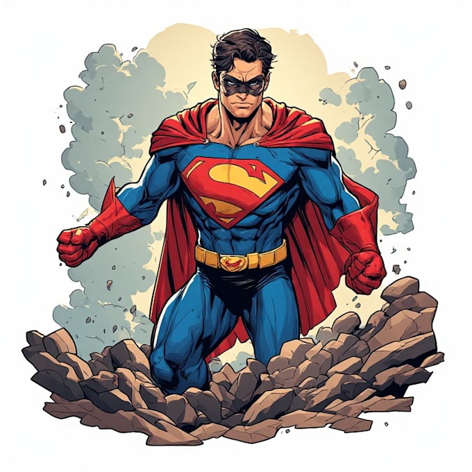 do a superhero comic illustration
