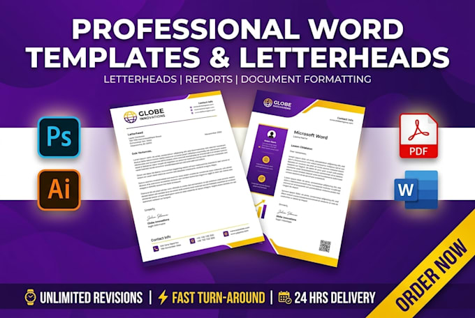 create clean minimalist word proposal template report letterhead