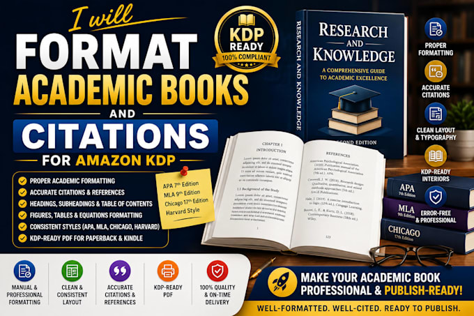 format academic books, citations for amazon KDP, book formatting for amazon KDP