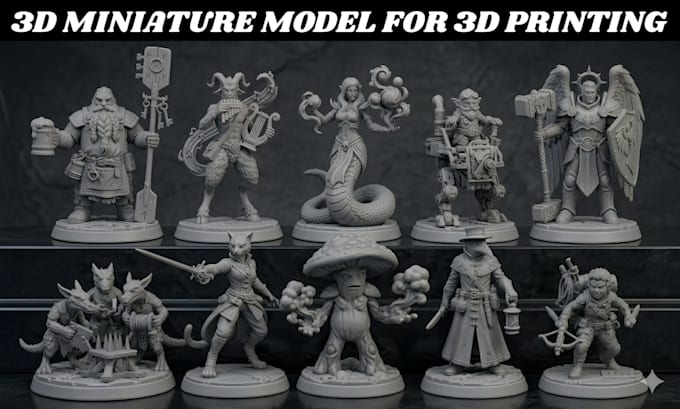sculpt custom tabletop model 3d miniature model dnd warhammer stl for 3d print