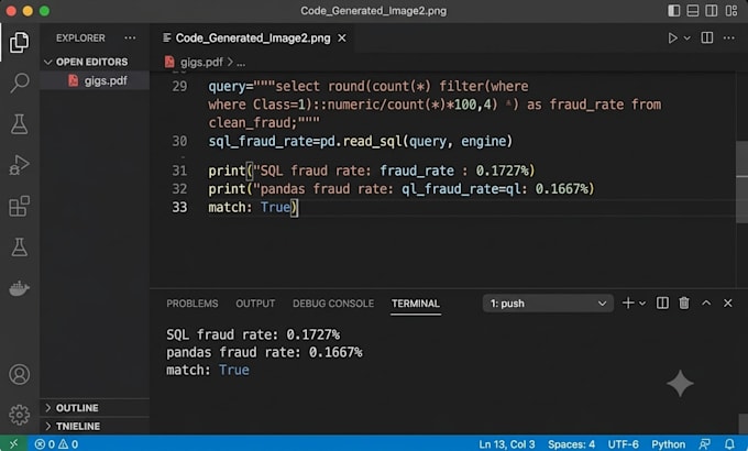 clean your messy data and deliver verified sql and python analysis