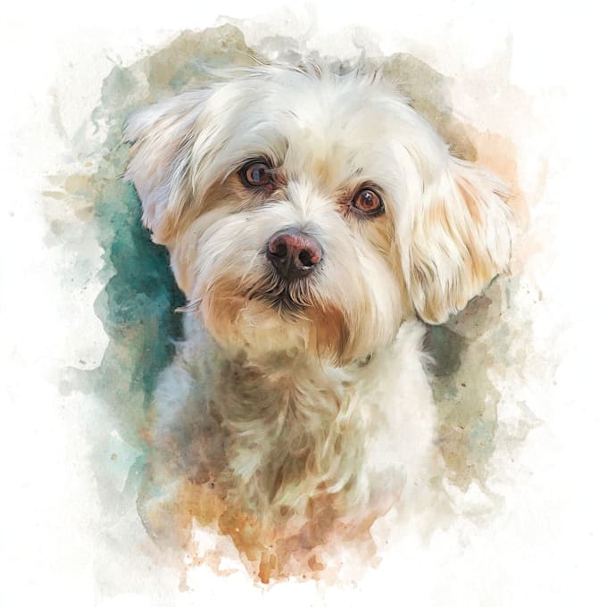 draw watercolor pet portrait