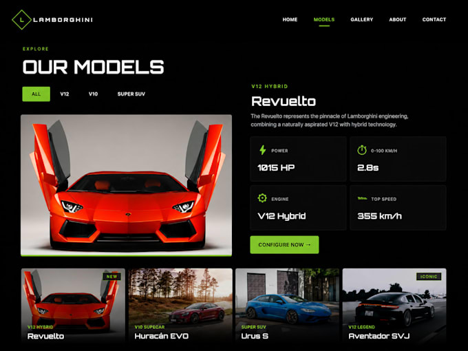 provide a premium luxury car website template