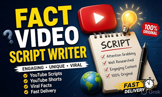 write viral faceless youtube fact video script strong hook