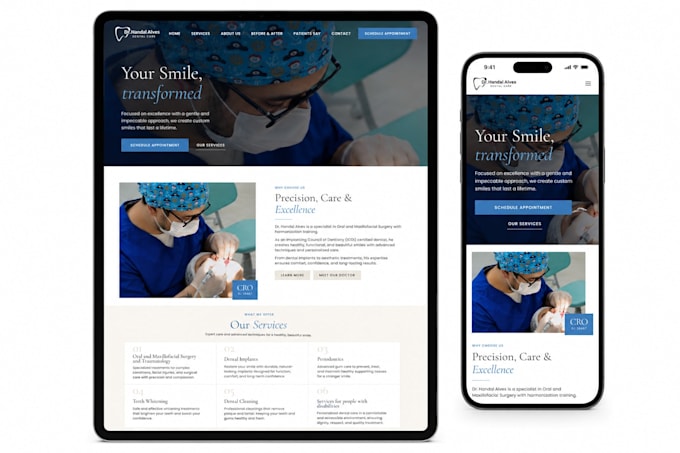 build and launch a website for dental clinic, dentist website
