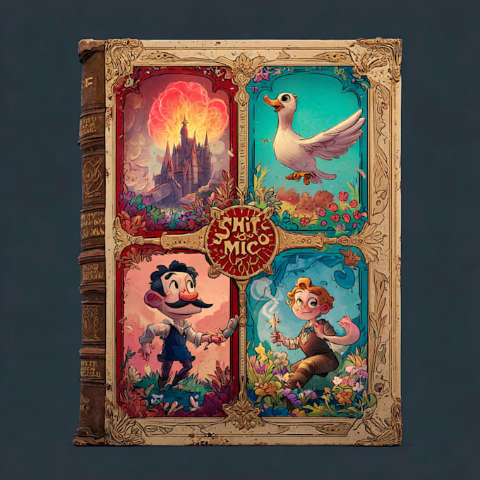 create educational children book cover illustration