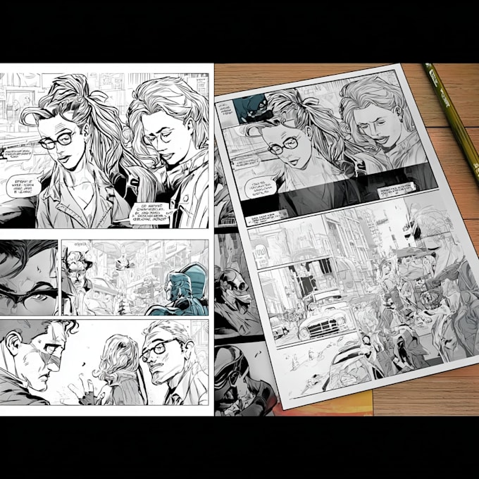 draw samurai manga comic pages with epic action
