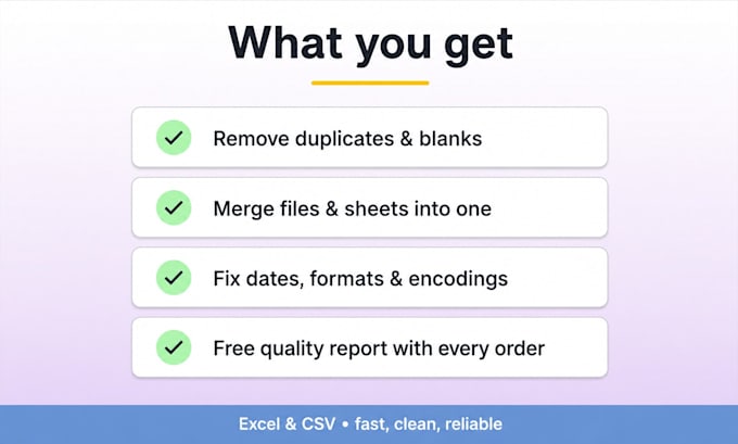 clean, merge and format your excel and csv data