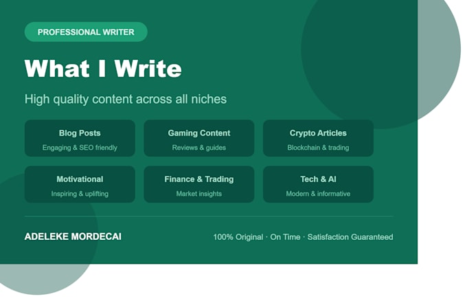 write professional cryptocurrency and blockchain articles