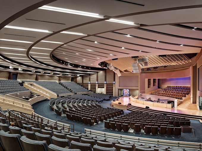 do church remodeling, renovation, auditorium design and 3d rendering