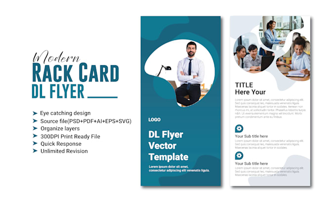door hanger, rack card, postcard and dl flyer