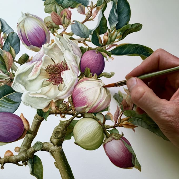draw illustrations with flowers and different objects