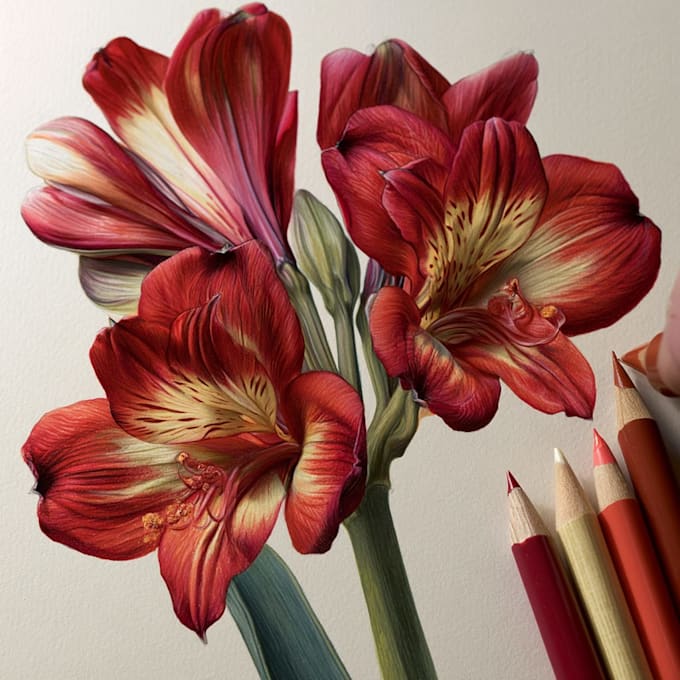 draw illustrations with flowers and different objects
