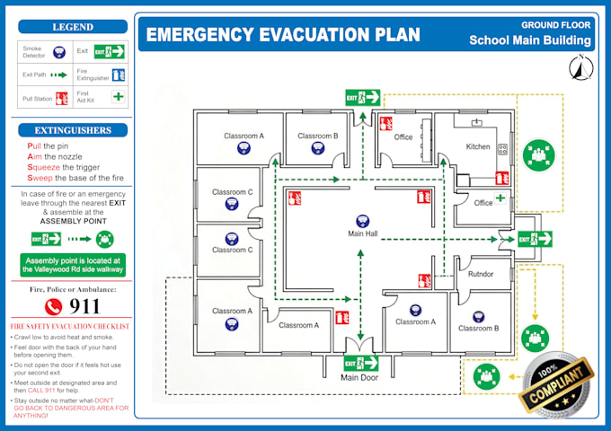 craft compliant fire escape plans and emergency evacuation maps