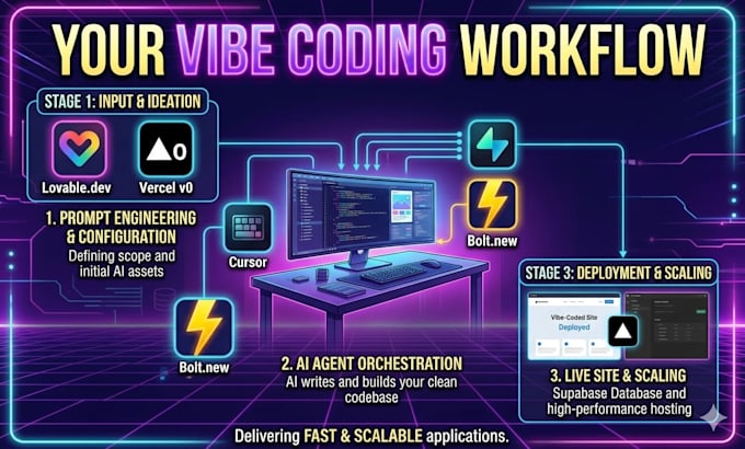 build, fix, and deploy web apps using vibe coding ai