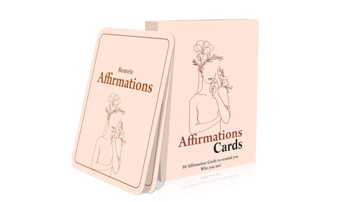 design print ready affirmation cards, oracle deck box, tarot card box