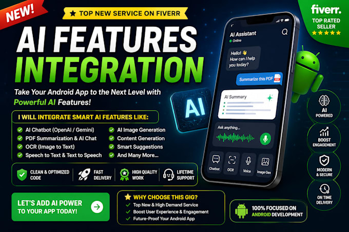 integrate ai and chatbot, PDF summary, ocr and gemini, openai API in android app