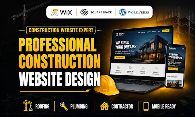 design construction redesign hvac solar landing page plumbing roofing website