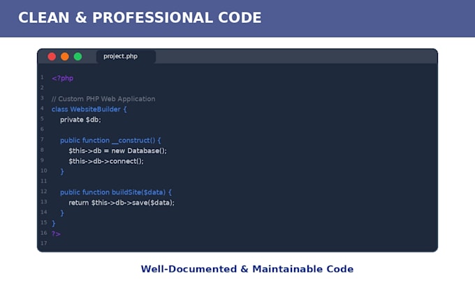 develop custom PHP website and web application