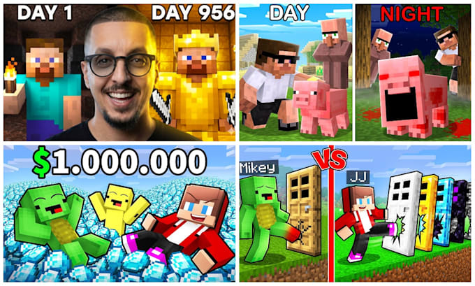 design an eye catching minecraft thumbnail for your youtube