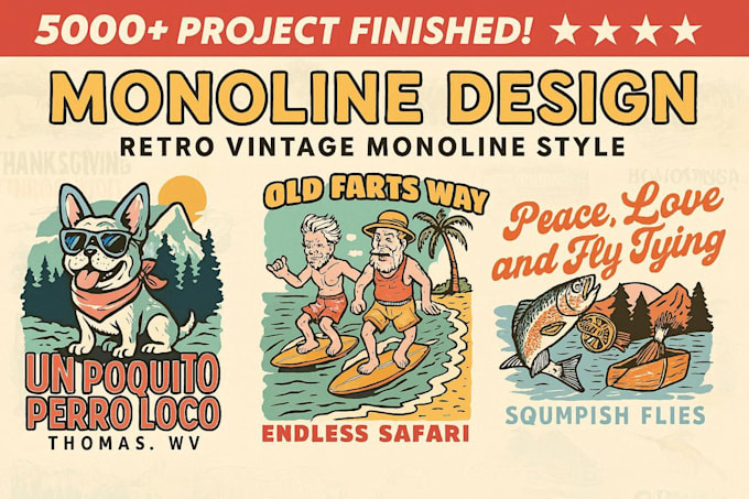 create monoline design and illustration for your brand