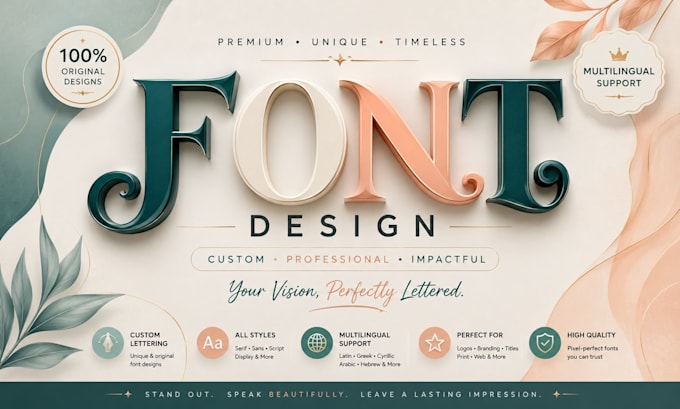 do font design custom ttf otf typefont typeface metadata logo multilingual font