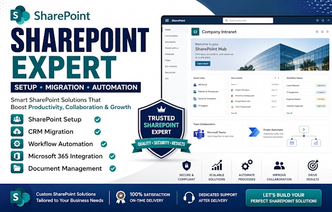 setup sharepoint and share point expert, sharepoint CRM share point migration