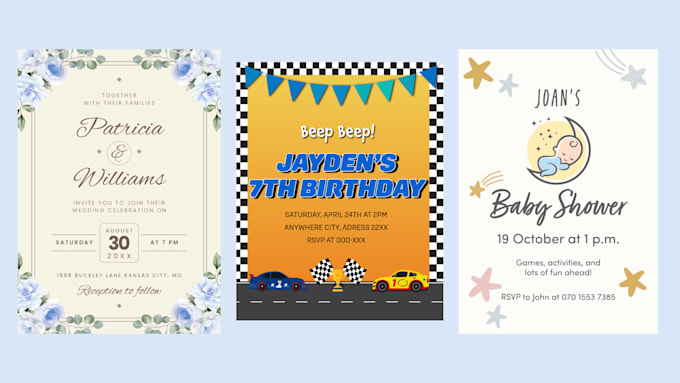 design custom digital and printable invitations