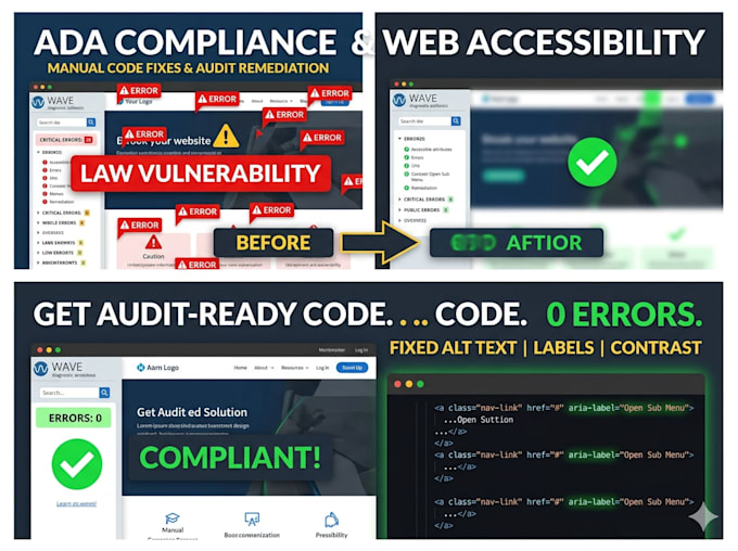 fix ada compliance and wcag errors manually