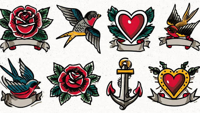 draw aesthetic old school tattoo design