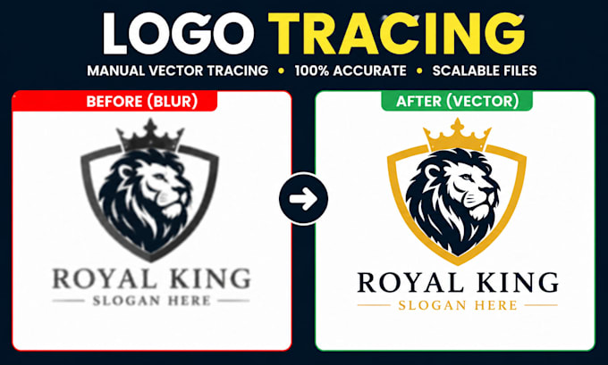 manually vector trace, convert image to vector any format
