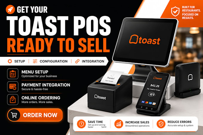 setup toast pos, menu, inventory and online ordering