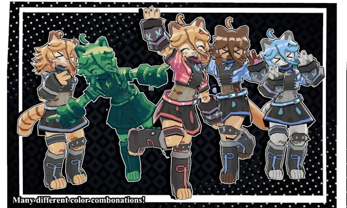 create a custom low poly 3d vrchat avatar, vtuber, vroid or stylized 3d model