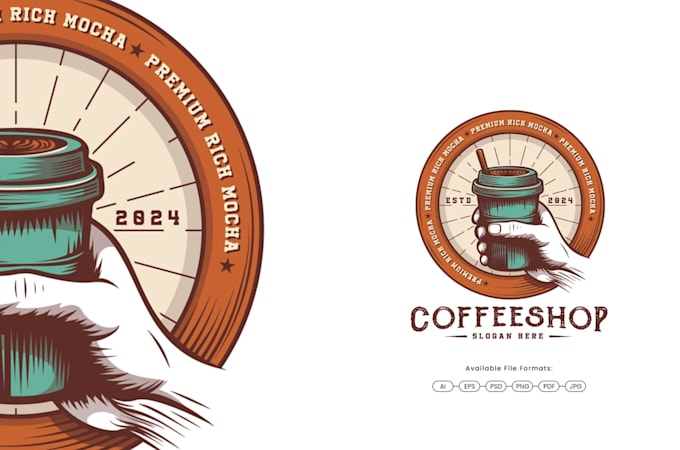 create a custom coffee shop logo design for your café