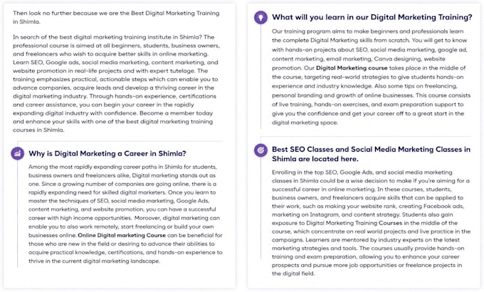 informative and SEO optimized blog content