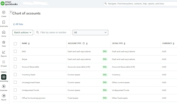 setup and bookkeep in quickbooks online