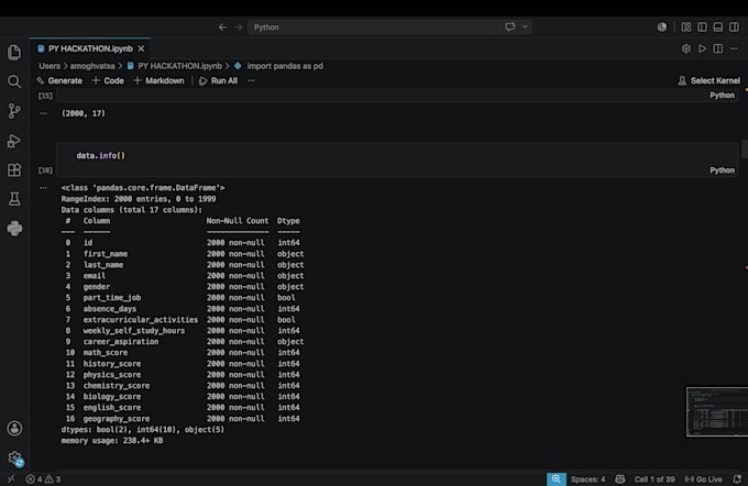 help with python debugging and eda tasks