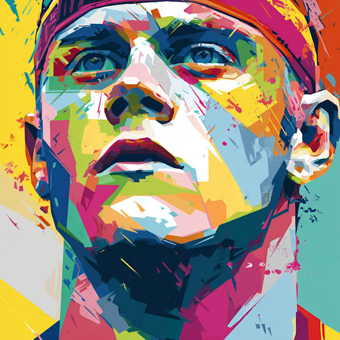 draw wpap pop art sport potrait