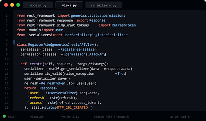 build a professional python django web app with rest API postgresql deployment
