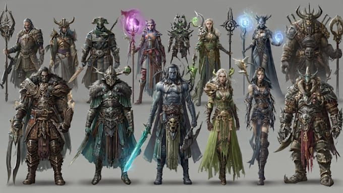 create fantasy card game art and book illustrations