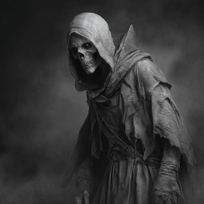 draw bloody horror illustration