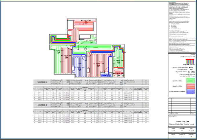 design professional underfloor heating layout drawings