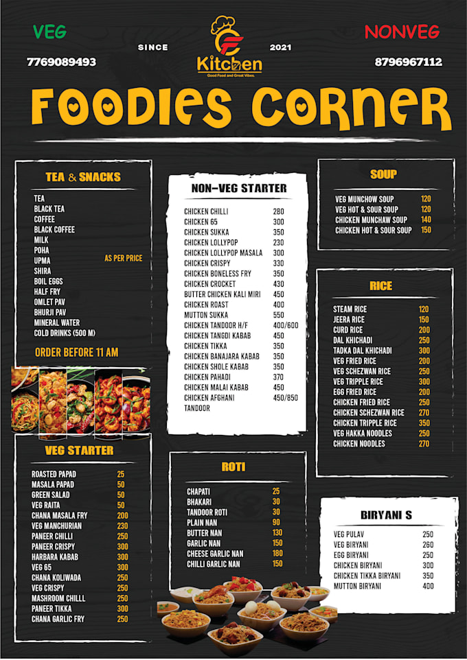 professional restaurant menu card design